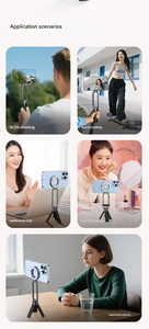 Trépied de voyage ultra-plat pliable pour téléphone, perche à <span class=keywords><strong>selfie</strong></span> magnétique puissante avec adsorption supérieure à 10N, support pour lumière d'appoint, adaptateur de <span class=keywords><strong>filtre</strong></span> et anneau - Product Image 4