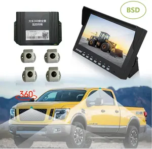 HD 360度カーカメラバードビューサラウンドモニターシステム3D画像GPS低ルクスナイトビジョン
