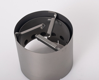 Réchaud de camping portable en titane à double paroi, à combustion de bois, avec combustion secondaire et supports de pot pliables
