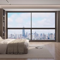 Ventanas de Aluminio con Doble Vidrio Insonorizante y Resistente a Huracanes para Balcón, Ventana Corredera de Aluminio Negro con Triple Acristalamiento, Marca FAXINI