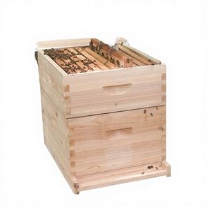 Kit de démarrage pour ruches Langstroth, ruche à abeilles à 2 niveaux avec 10 cadres moyens et 10 cadres profonds et fondations - Product Image 6