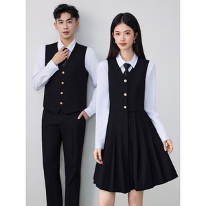 British School Style Jk Uniform Vest Set Unisex Long Sleeve No-Wrinkle Treatment Adult School Uniforms - Product Image 3