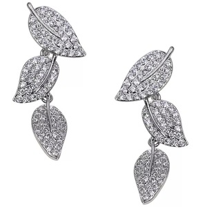 Eleganti Orecchini a Perno a Forma di Foglia, Gioielli da Donna Ispirati alla Natura, Scintillanti, Chic per Uso Quotidiano, Idea Regalo - Product Image 5