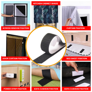 Wholesales 15 20 25 30mm Damage-Free Peel Off Removable Sticky Back Tape <strong>Hook</strong> <strong>and</strong> <strong>Loop</strong> Tape with Adhesive Back - Product Image 2