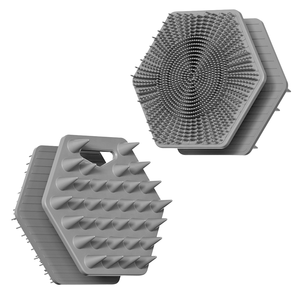 Brosse de Douche et de Shampooing en Silicone Double Face 2-en-1 – Brosse de Nettoyage Corporel et Masseur de Cuir Chevelu en Silicone Écologique - Product Image 1