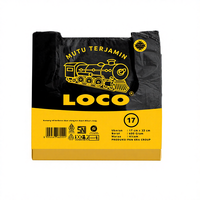 Bolsa de Camiseta Reutilizable LOCO Negra de HDPE con Asa, 17x33cm, Resistente y Duradera, Personalizable para Empaque de Supermercado/Comestibles