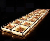 Plateforme carrée de piste de danse LED blanc chaud LEXI en acier inoxydable, moderne et luxueuse, couleur personnalisable, pour décoration de scène de mariage intérieure