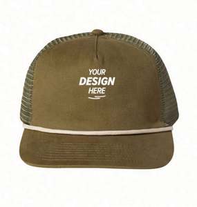 Gorras Trucker de 5 Paneles de Pana Personalizadas de Alta Calidad con Logotipo Bordado en 3D, Gorra de Mezclilla con Cierre a Presión, a la Moda para la Playa - Product Image 5