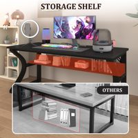 Ensemble de bureau et chaise de jeu E-Sports durables et spacieux avec éclairage LED RGB, en bois, pour la maison et l'école