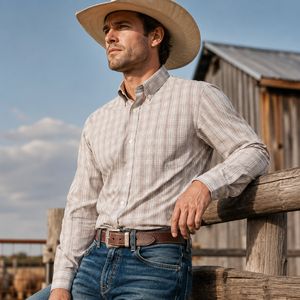 Chemise de cowboy à carreaux pour homme, personnalisée, de qualité supérieure, à manches longues, avec boutons pression perlés, en tissu tissé, fabricant de marque privée - Product Image 2