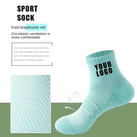 Calcetines Deportivos Profesionales Personalizados de Malla Transpirable, Calcetines Atléticos para Correr con Diseño de Amortiguación en la Parte Inferior