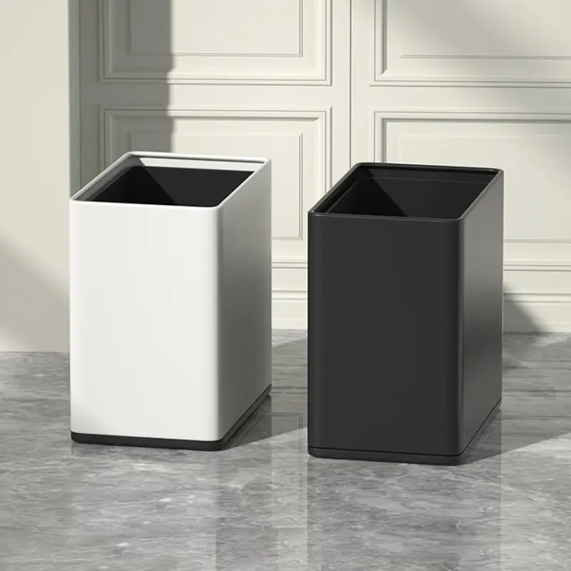 New Arrival Rectangular Waste Bins Manufacturers Trash Bin Double Layer Sanitary Bins Bathroom Trash Cans