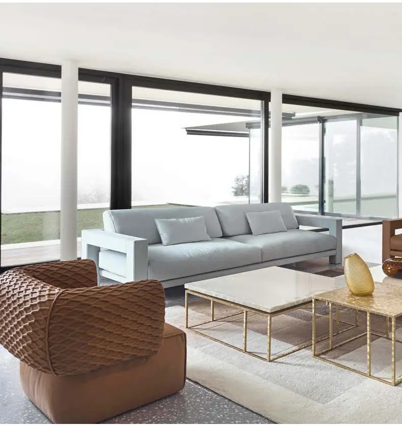 Drei Sitze Sofa Italienisches Licht Luxus Design Haushalt Stoff Sofa Modernes einfaches kreatives High-End-Sofa für Villa Wohnzimmer