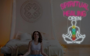 Guarigione spirituale segno al Neon Chakra equilibrio LED luce da parete per la stanza di meditazione luci al Neon personalizzate <span class=keywords><strong>segni</strong></span> Diya - Product Image 6