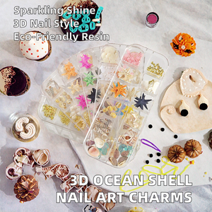 Diamantes de imitación de uñas de cristal colorido 3D Ocean Shell <span class=keywords><strong>Star</strong></span> Beach Charm Materiales de resina natural para decoración de uñas - Product Image 2