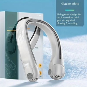 พัดลมแขวนคอแบบพกพาพร้อมการชาร์จ USB พัดลมเทอร์โบไร้ใบพัดแบบปรับได้ หอพักนักเรียน บ้าน ระบายความร้อนกลางแจ้ง - Product Image 6