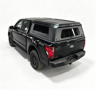 ZST Hard Top en aluminium noir mat pour pick-up, avec fenêtres à ouverture double face, éclairage LED sur le toit et auvent verrouillable