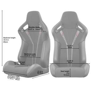 Sièges de course universels DB en cuir PVC noir avec surpiqûres rouges, aspect carbone, réglage du dossier, style baquet inclinable D0100HRPB2X - Product Image 6