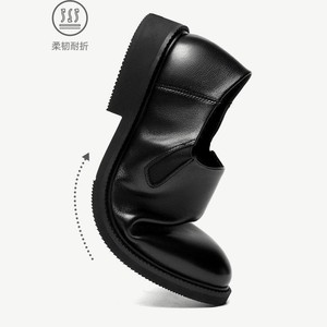 รองเท้าโลฟเฟอร์หนังสีน้ำตาลสำหรับผู้ชาย หัวแหลม สวมใส่สบาย เหมาะสำหรับงานทางการและลำลอง ไซส์ผู้ใหญ่ 80-110 ชาร์ - Product Image 4