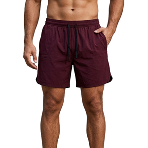 High Flexibility Mens High Elastic Gym Shorts Quick Dry Fabric Elastic Waist Adjustable Drawstring Side Slits Multiple Pockets - Product Image 1