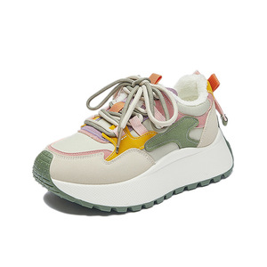 2024 Winter Plush Breathable Mesh Casual Shoes Trendy Thick Soled Old <strong>Daddy</strong> Shoes Women Elevated Sports Shoes - Product Image 5