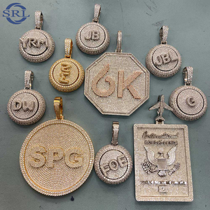 Collana da Tennis in ottone personalizzabile stile Hip Hop ciondolo rotante CZ <span class=keywords><strong>nome</strong></span> personalizzato lettera zircone pietra principale per gli uomini delle donne - Product Image 1