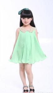 Wholesale Children Sleeveless Colorful Beach Wedding Flower Girl Dress - Product Image 5