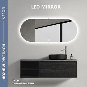 Tùy chỉnh hình bầu dục đặc biệt LED chảy ánh sáng chống sương mù thời gian hiển thị nhiệt độ phòng tắm thông minh gương - Product Image 6