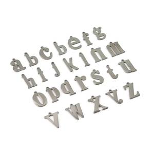 Mysterious sterling silver metal English <b>letter</b> pendant keychain for hats and bags - Product Image 2