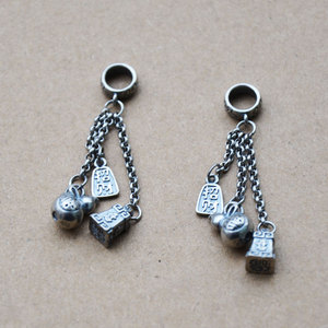 Silver Gourd <b>Bell</b> Charm Pendant Accessories For Necklace Bracelet Jewelry Findings With Fortune Character Plating Finish - Product Image 2