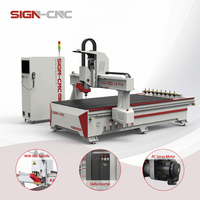 Router CNC de 3 Ejes ATC de 4x8 pies (1530) con Cambiador de Herramientas Lineal Syntec 60WE para Fabricación de Muebles, PVC, Madera Contrachapada y Acrílico