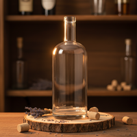 Bouteille en verre vide pour spiritueux, échantillon gratuit, 500ml 700ml 750ml 1000ml, pour Vodka, Gin, Rhum, Tequila, avec bouchons