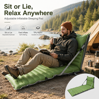Matelas de camping gonflable réglable en TPU et nylon, imperméable et portable, pour tente, stade et activités de plein air