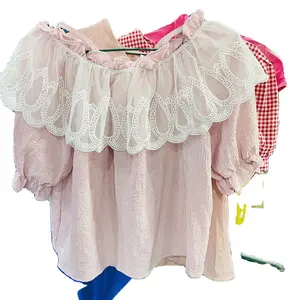 Lager Kleidung gebrauchtes Kleid Großhandel Lieferant Großteile Kurzarm Baumwolloberteile Mischballen Kleidung