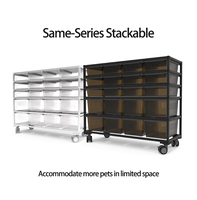 Rack pour reptiles en aluminium noir minuit 2.0, série adulte, avec enclos A4Plus L/R4 L pour geckos crêpus et léopards et serpents
