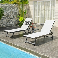 Chaise de plage pliante en aluminium pour piscine extérieure, prix d'usine, chaise longue réglable personnalisée pour intérieur