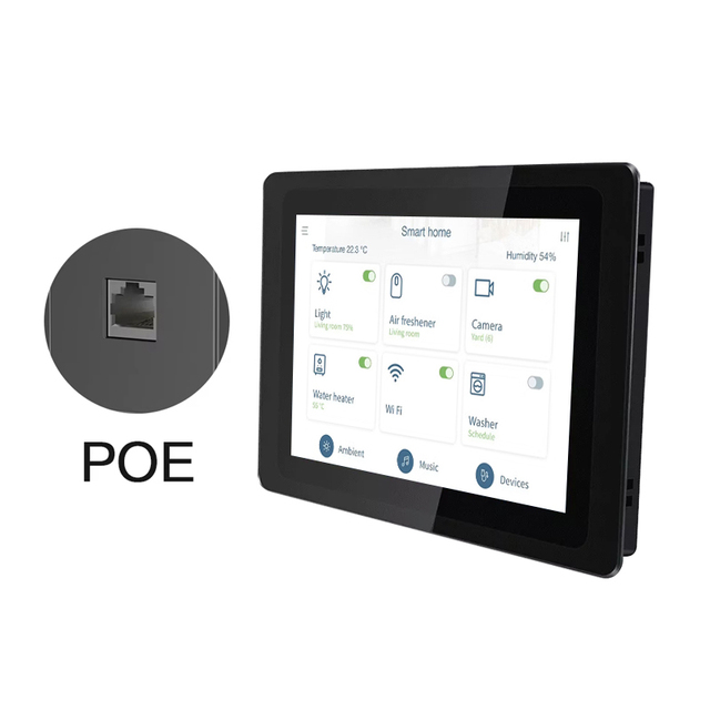 Aluminum Silver 10 Inch Wall Mount Android Poe Tablet Touch Screen Control Panel Smart Home Tablet Pc
