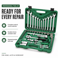 Kit d'outils de réparation automobile multifonctionnel 61 pièces 6,3x12,5 mm en acier au carbone avec cliquet pour machines lourdes et services automobiles