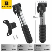 BAIMEI Compresseur d'air manuel portable mini pour vélos de montagne/route, haute pression 80-130 PSI, en acier inoxydable durable PA