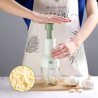 Handmatige plastic eco-vriendelijke mini-voedselprocessor/hakselaar voor fruit, groenten, knoflook, uien en peper, 450 ml capaciteit