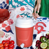 Bouteille isotherme portable de 4 L (1 gallon) avec poignée pour le camping et les pique-niques en extérieur, disponible en rouge/bleu/orange