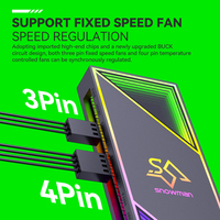 Controlador de Ventiladores Inteligente SNOWMAN ARGB, Sincronización PWM y RGB para Juegos de PC, Controlador RGB Universal para Diseños de Iluminación de PC Personalizados