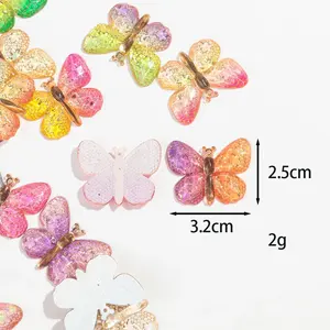 Abalorio de Resina con Forma de Mariposa en Degradado de Color, 25x32MM, Patrón Personalizado para Hacer Joyería DIY, Collar, Pendientes, Llavero, Pinza para el Cabello - Product Image 3