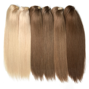 Cutícula India alineada, pelo completo y extremo grueso, doble estiramiento, <span class=keywords><strong>Pon</strong></span> tails, marrón, liso, cola de caballo - Product Image 6