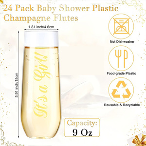 Flûte Tengqun 9 oz en verre PET, haute qualité, recyclable, transparente comme du cristal, personnalisable, pour vin rouge transfrontalier - Product Image 3