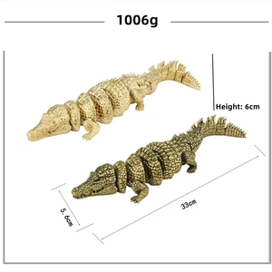 Artigianato in ottone 3D coccodrillo vivente ornamenti in ottone giocattoli alligatore ornamenti sala espositiva decorazione avanzata - Product Image 2