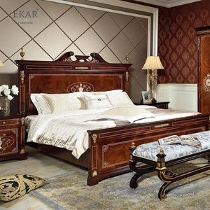 Cama de Lujo <span class=keywords><strong>Imperial</strong></span> St. James de EKAR |   Base de Cama de Madera de Burl Tallada a Mano Estilo Inglés | - Product Image 3