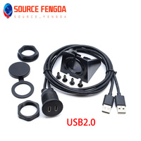Dual USB3.0 TYPE-C Port Female Ke USB Panel Modifikasi Kabel Tahan Air Mobil Laki-laki untuk Memperpanjang Kabel Koneksi Data