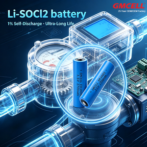 Batterie cylindrique au lithium Li-SOCl2 GMCELL AA ER14505 3.6V 2700mAh pour compteur intelligent, offrant des solutions d'application OEM/ODM - Product Image 2