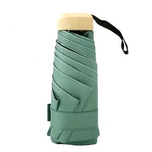 Paraguas de Bolsillo Plegable de Cinco Secciones con Logotipo Personalizado, Protección UV, Recubrimiento Negro, Ligero, para Tiendas de Regalos - Product Image 4